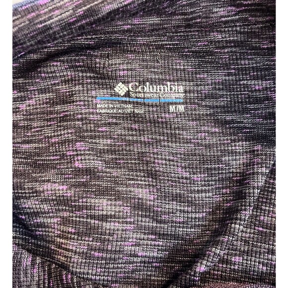 Columbia Womens Size Medium Purple Space Dye 1/4 Zip Pullover Knit Ruched Sleeve - Picture 6 of 10
